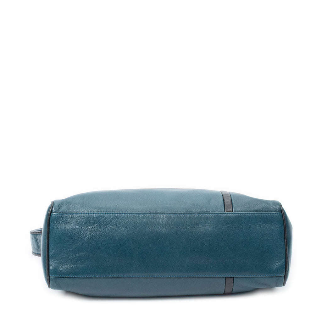 Shoulder Bag Rectangular Shoulder Boston Teal Calfskin Leather