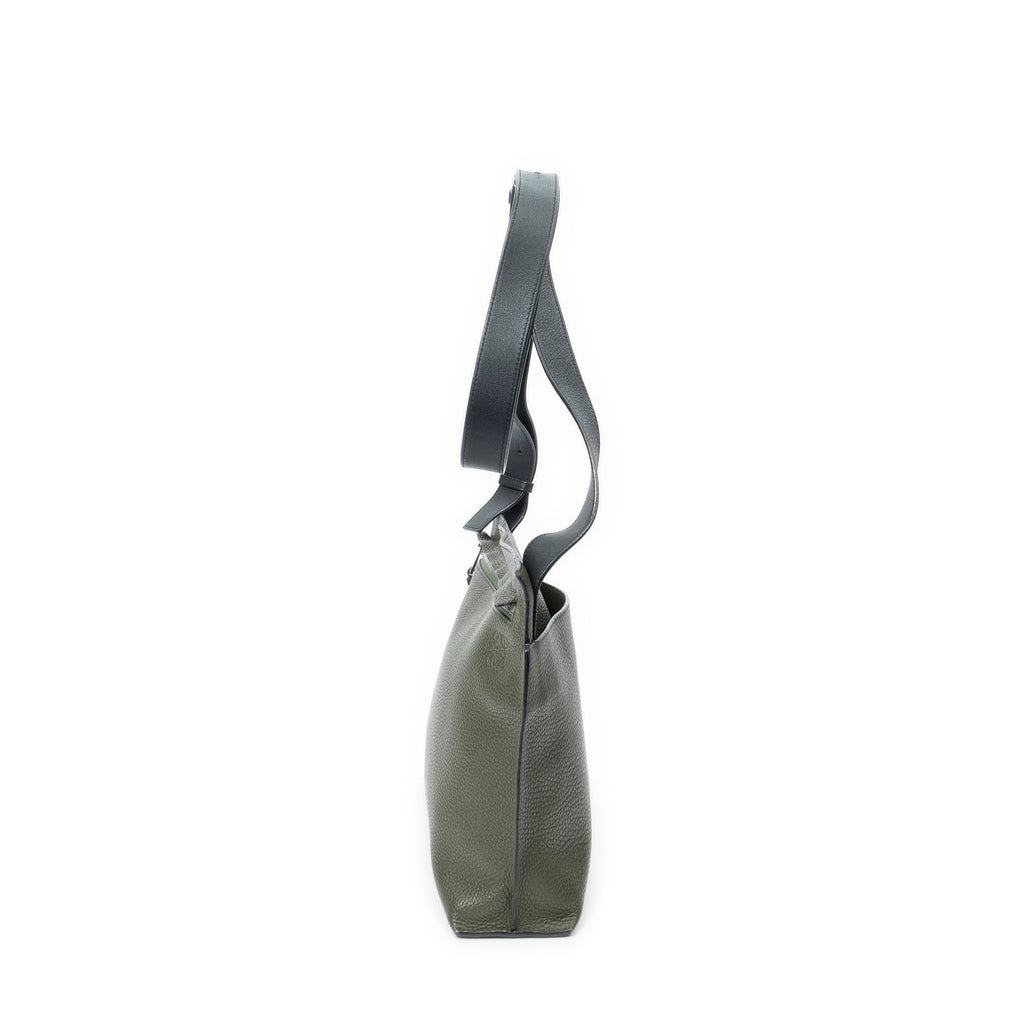 Shoulder Bag T Messenger Green Grained Calfskin Leather