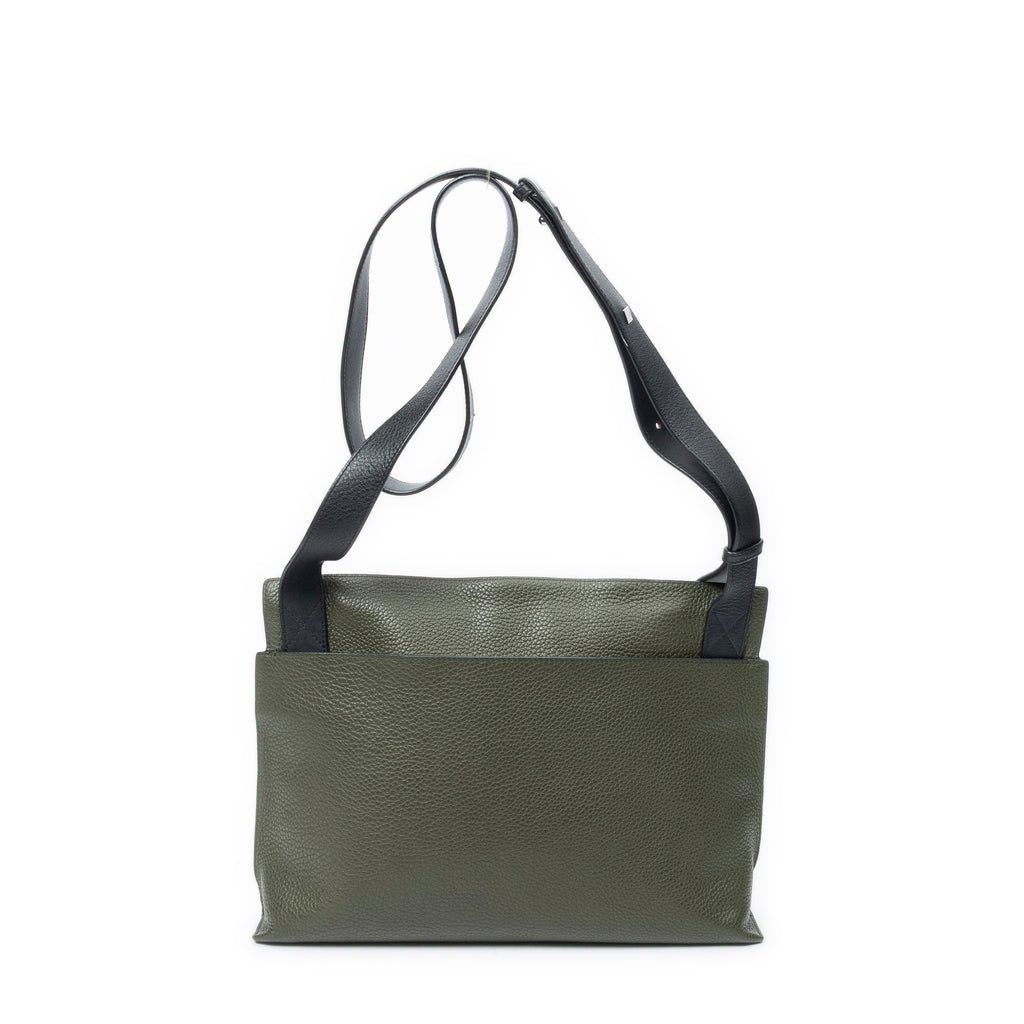 Shoulder Bag T Messenger Green Grained Calfskin Leather