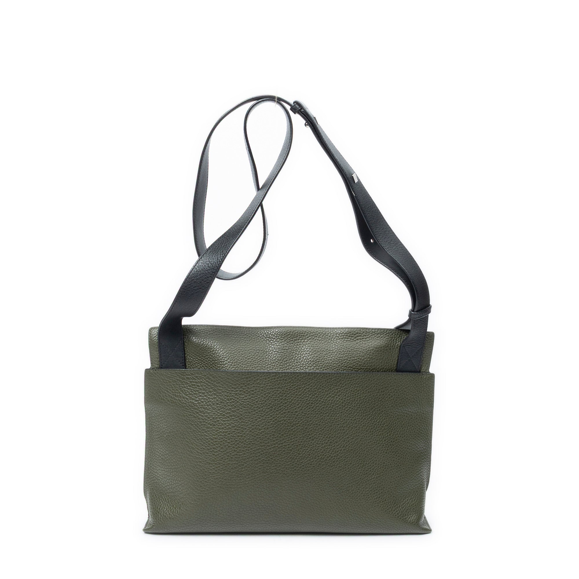 Shoulder Bag T Messenger Green Grained Calfskin Leather