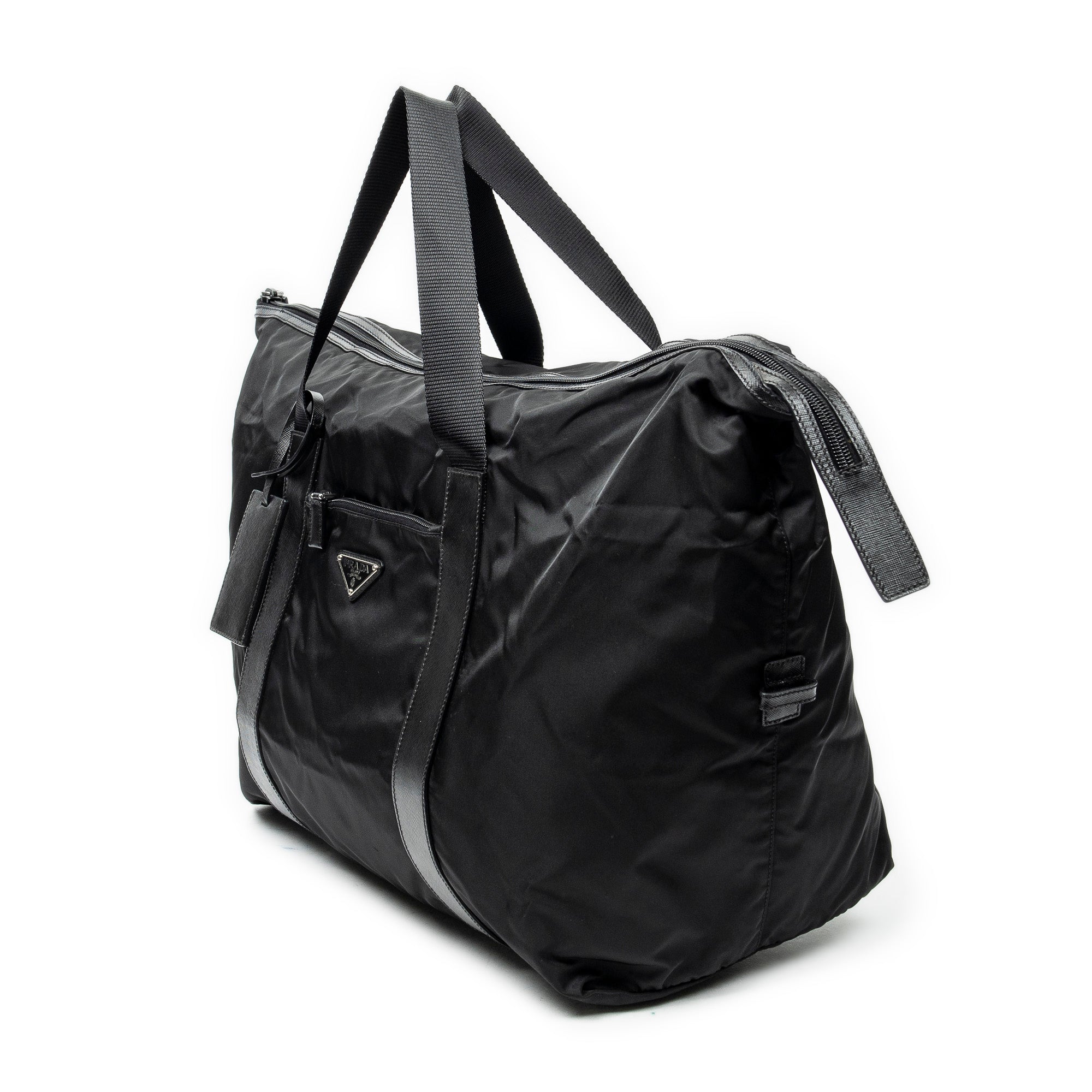 Travel Bag Collapsible Weekender Black Nylon Canvas