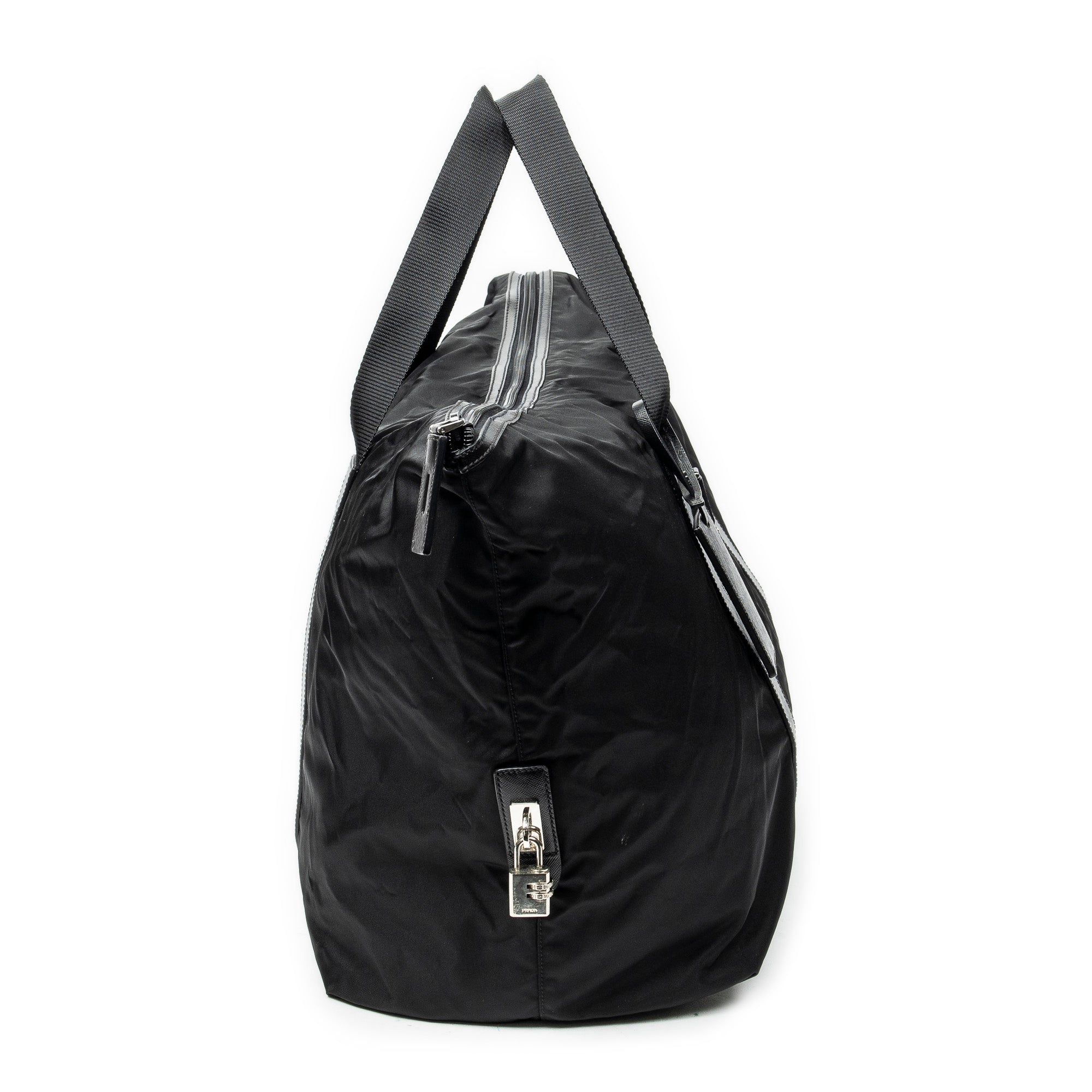 Travel Bag Collapsible Weekender Black Nylon Canvas