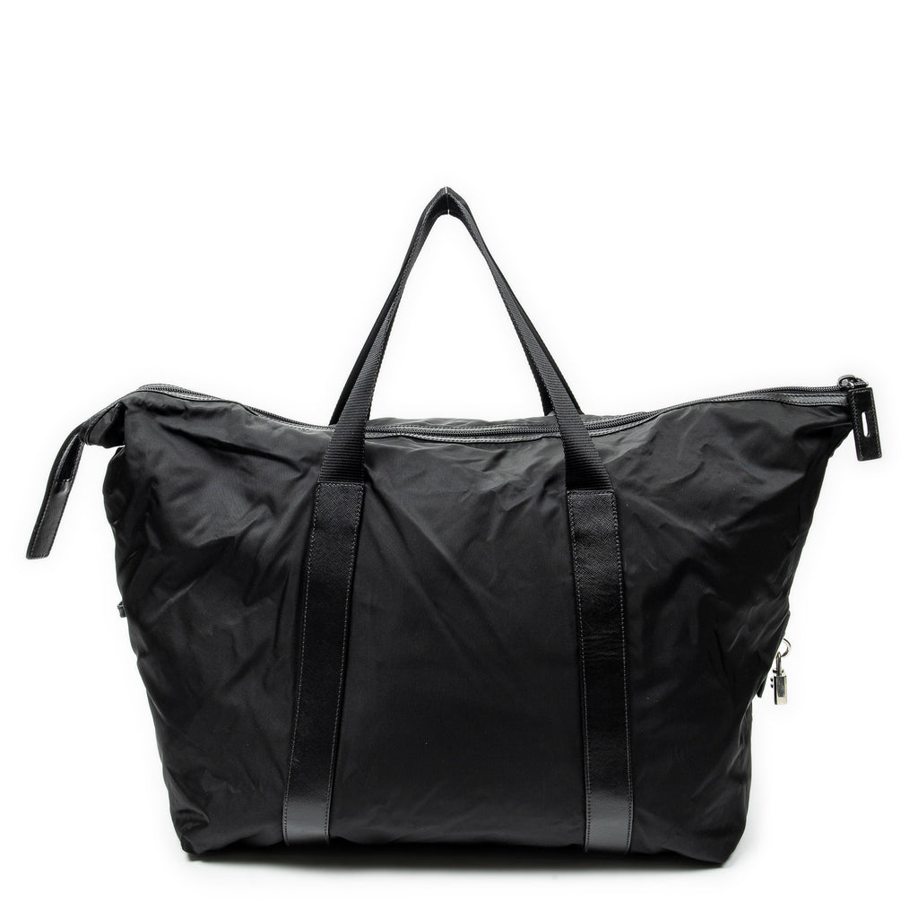 Travel Bag Collapsible Weekender Black Nylon Canvas