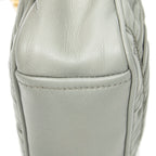 Shoulder Bag Pleated Small Camera Crossbody Light Grey Nappa Gaufre Leather