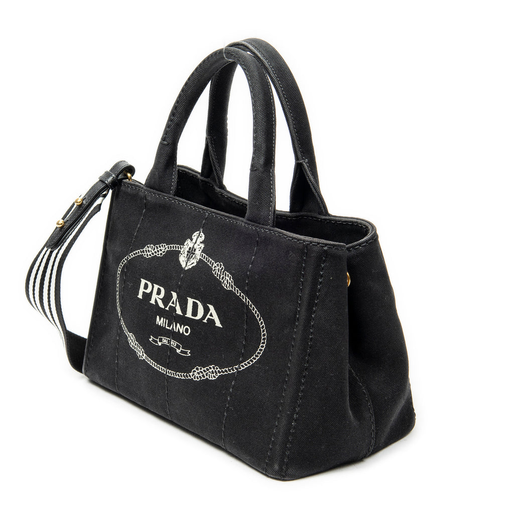 Shoulder Bag Small Canapa Tote Black Canapa Canvas
