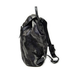 Backpack Flap Drawstring Backpack Dark Green Camouflage Print Nylon Canvas