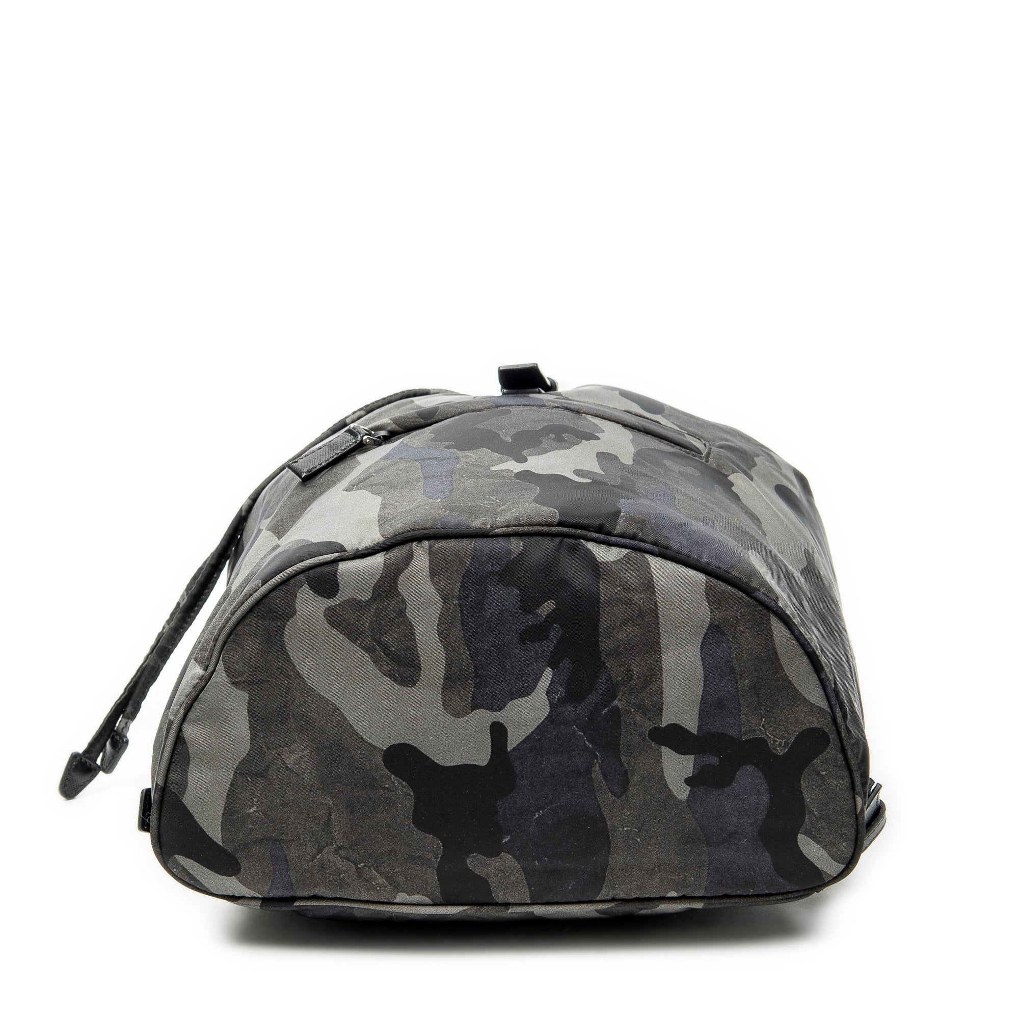 Backpack Flap Drawstring Backpack Dark Green Camouflage Print Nylon Canvas