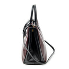 Shoulder Bag Convertible Open Tote Burgundy Saffiano Leather
