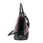 Shoulder Bag Convertible Open Tote Burgundy Saffiano Leather