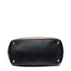 Shoulder Bag Convertible Open Tote Burgundy Saffiano Leather