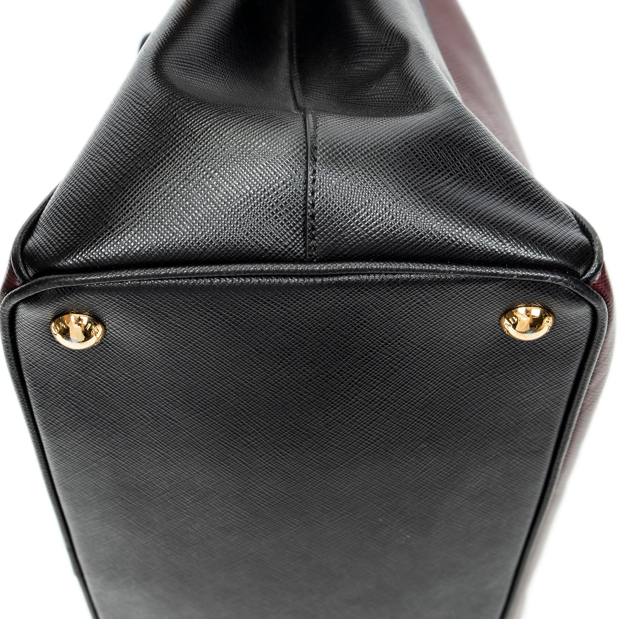 Shoulder Bag Convertible Open Tote Burgundy Saffiano Leather