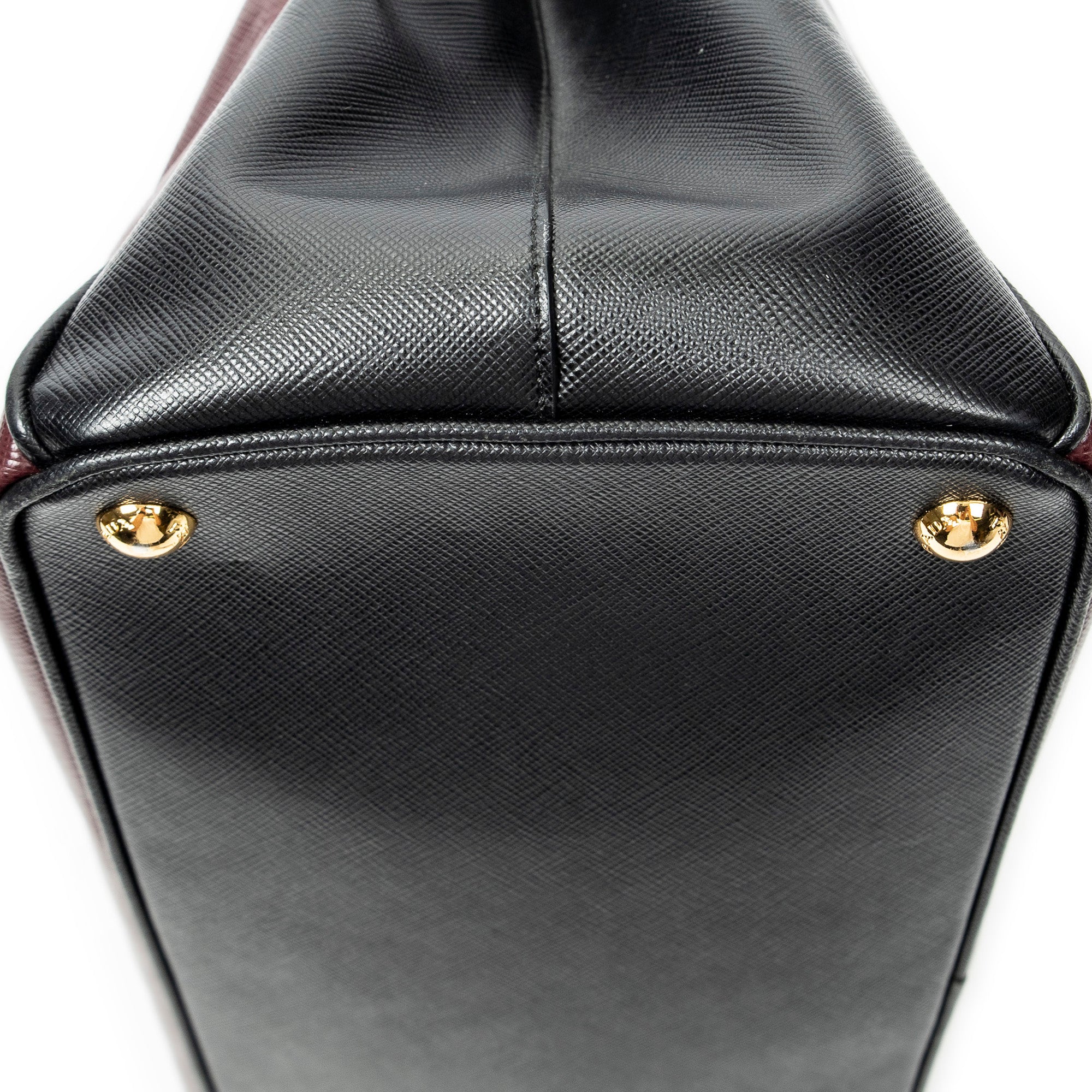 Shoulder Bag Convertible Open Tote Burgundy Saffiano Leather