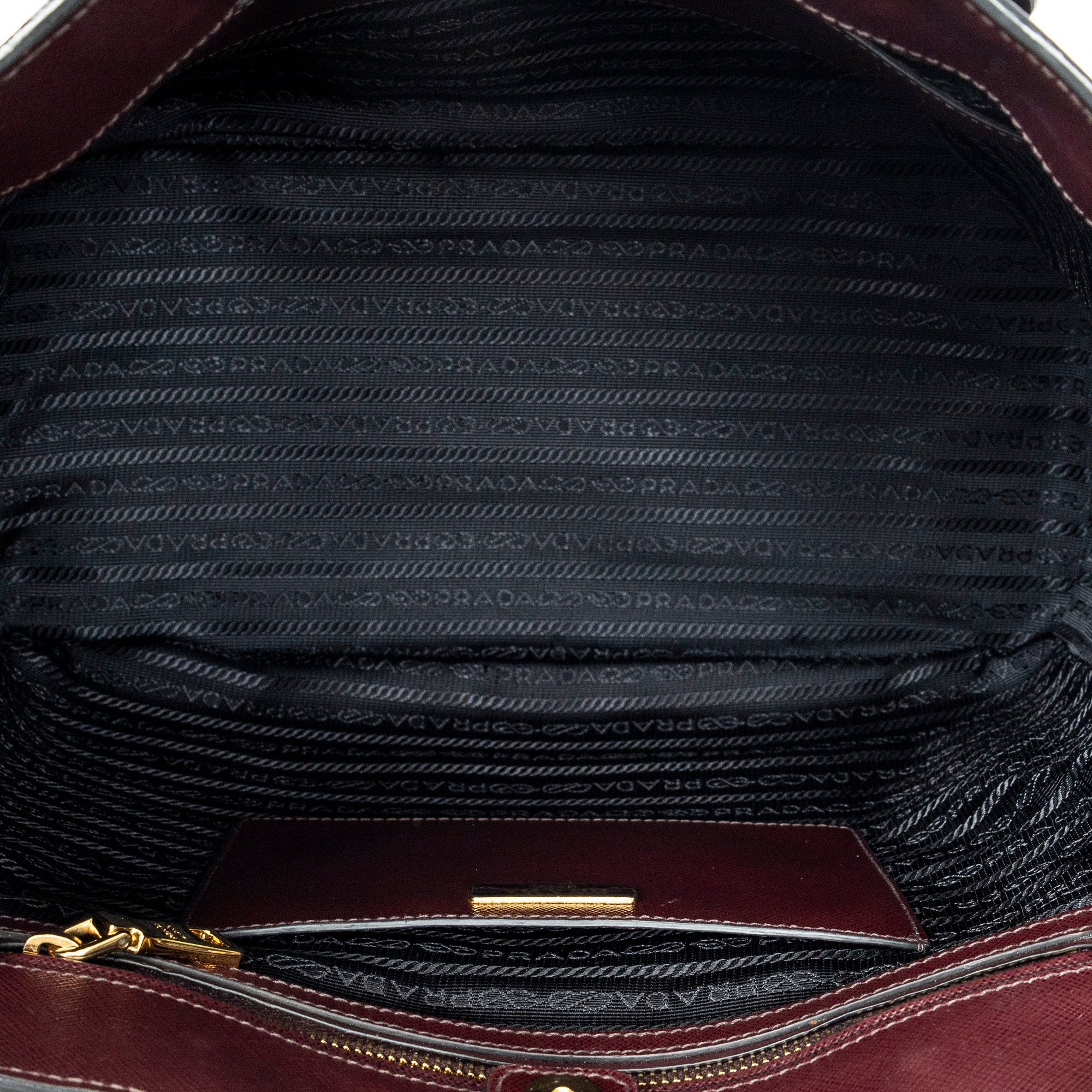 Shoulder Bag Convertible Open Tote Burgundy Saffiano Leather