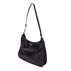 Shoulder Bag Small Hobo Purple Nylon Canvas