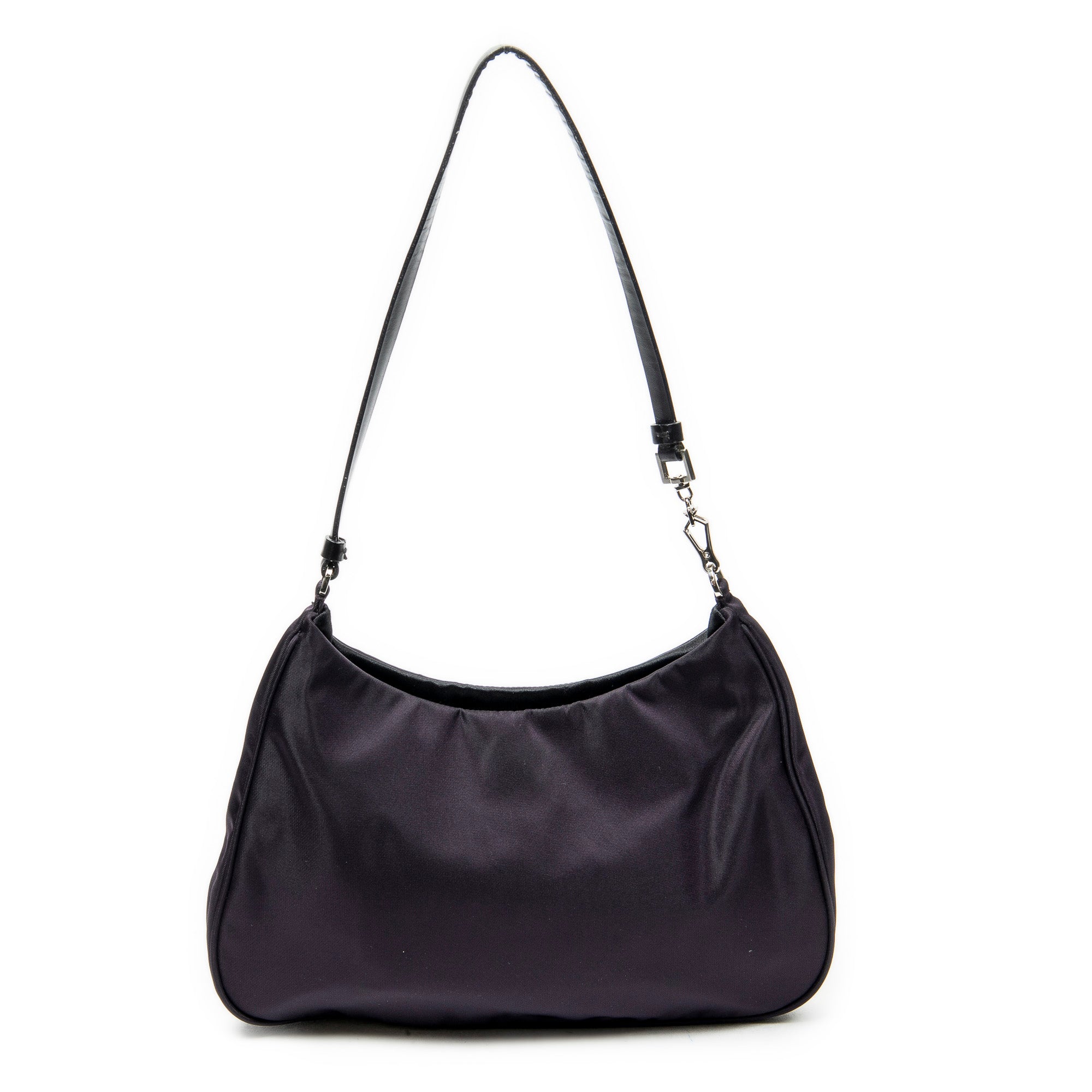 Shoulder Bag Small Hobo Purple Nylon Canvas