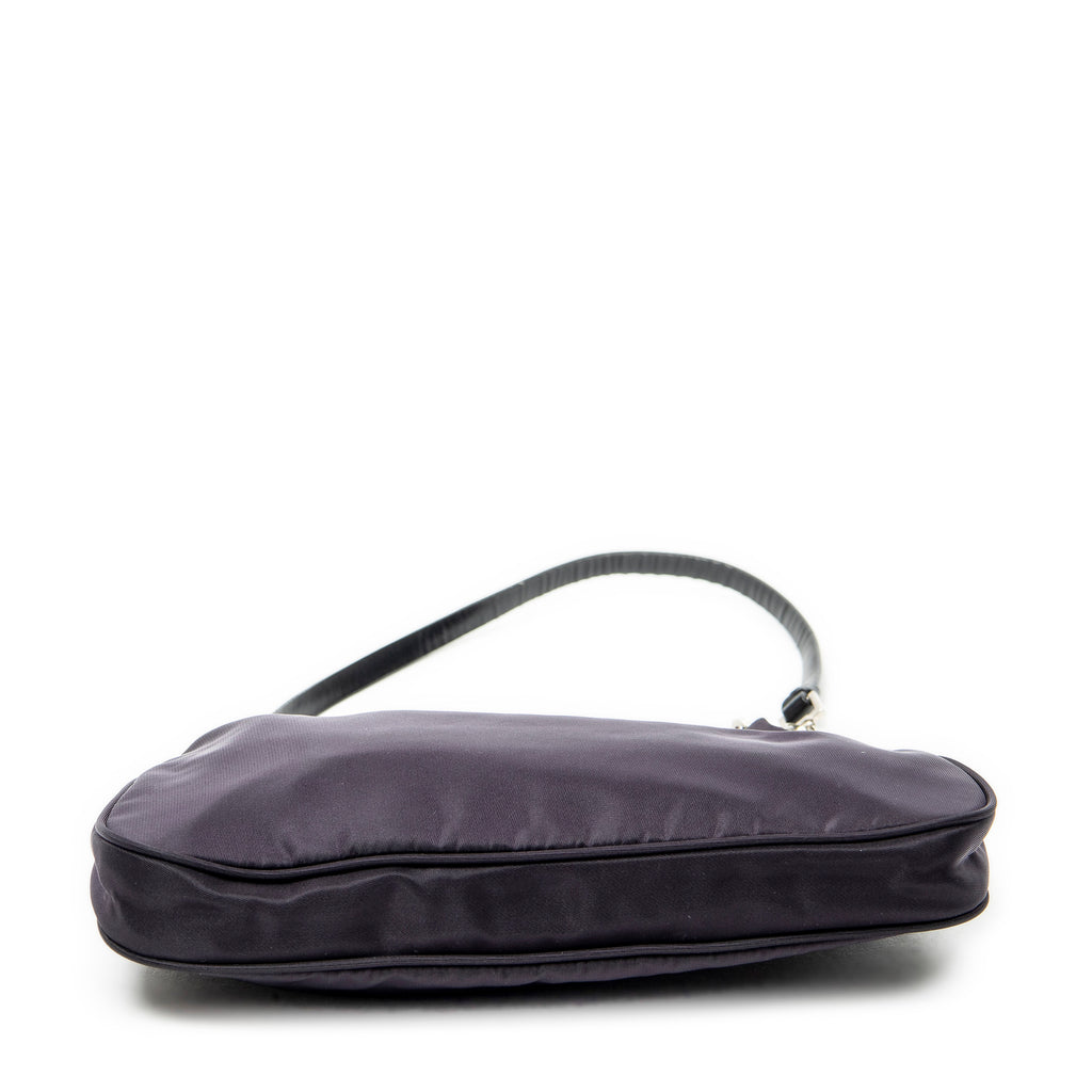 Shoulder Bag Small Hobo Purple Nylon Canvas