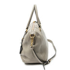 Shoulder Bag Convertible Boston Grey Vitello Daino Leather