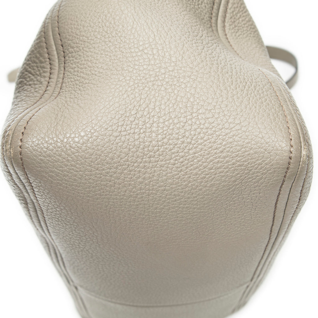 Shoulder Bag Convertible Boston Grey Vitello Daino Leather