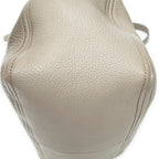 Shoulder Bag Convertible Boston Grey Vitello Daino Leather