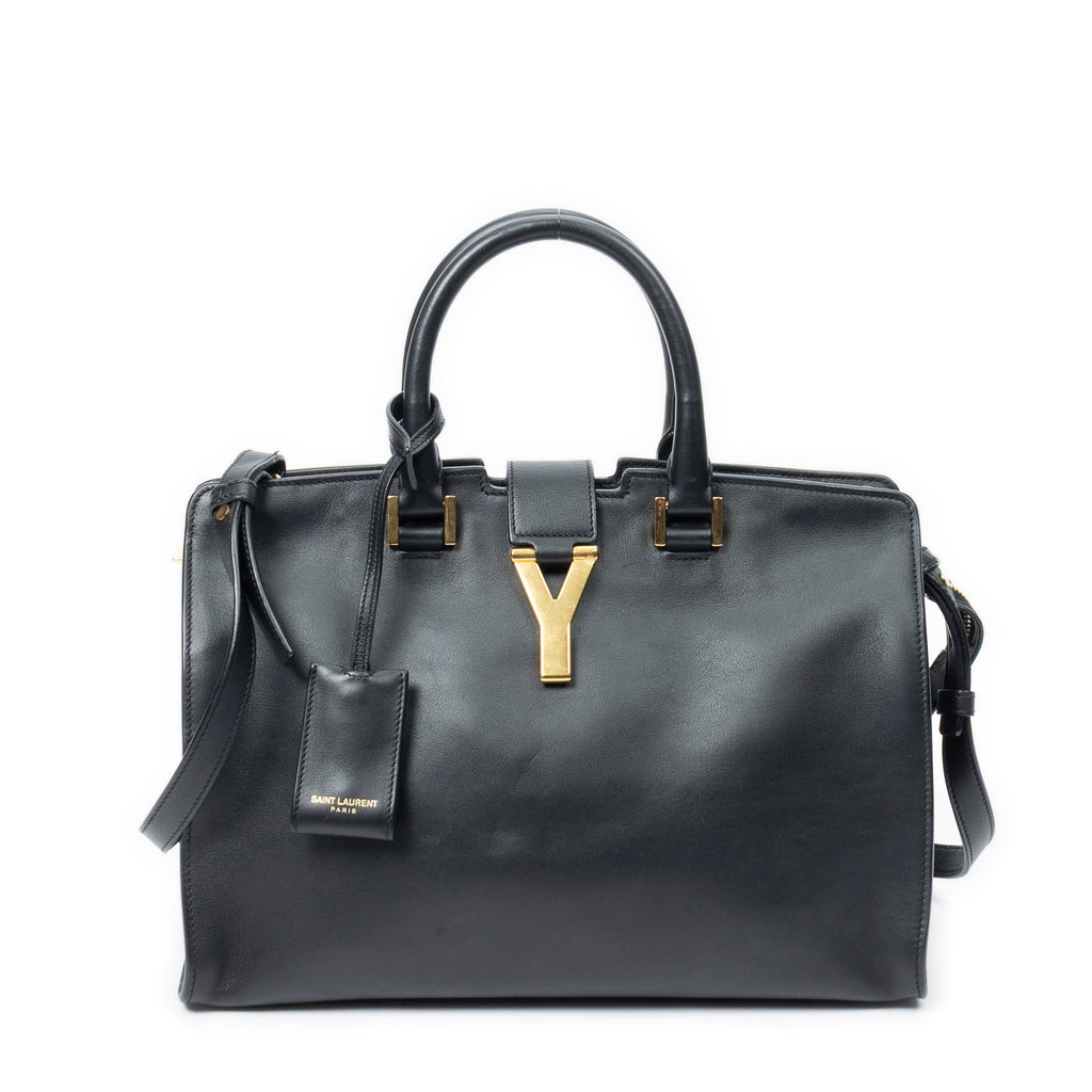 Shoulder Bag Small Classic Y Cabas Black Calfskin Leather