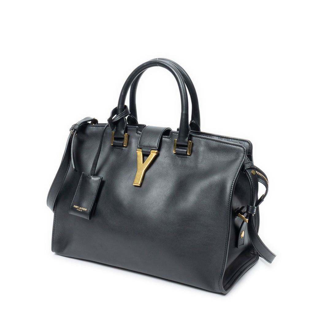 Shoulder Bag Small Classic Y Cabas Black Calfskin Leather