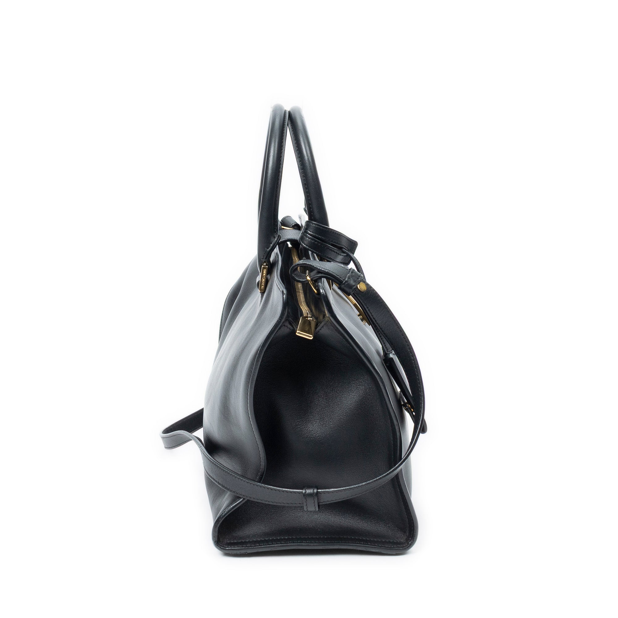 Shoulder Bag Small Classic Y Cabas Black Calfskin Leather