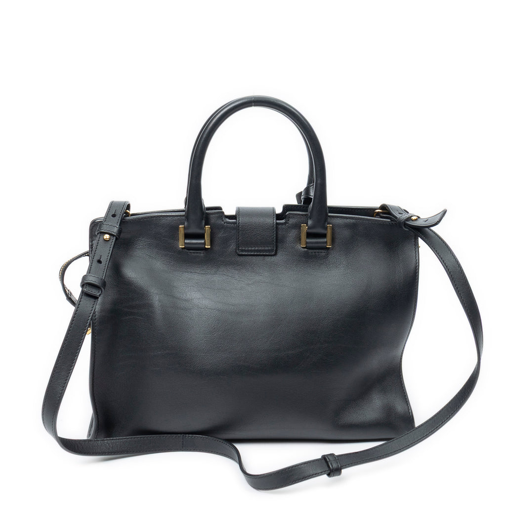 Shoulder Bag Small Classic Y Cabas Black Calfskin Leather