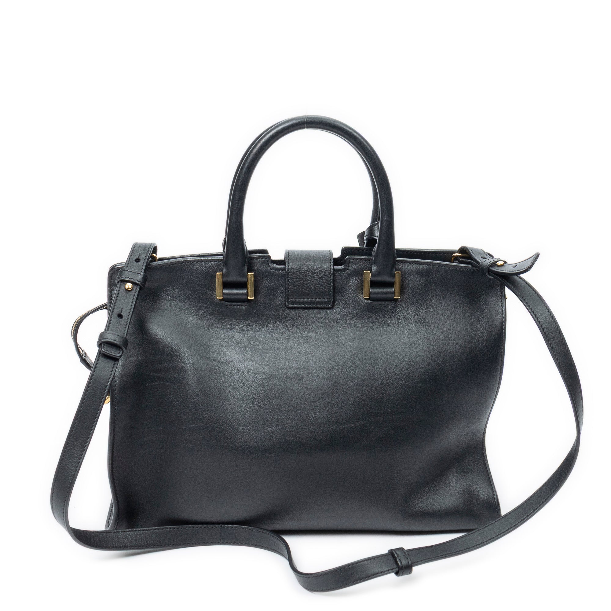 Shoulder Bag Small Classic Y Cabas Black Calfskin Leather