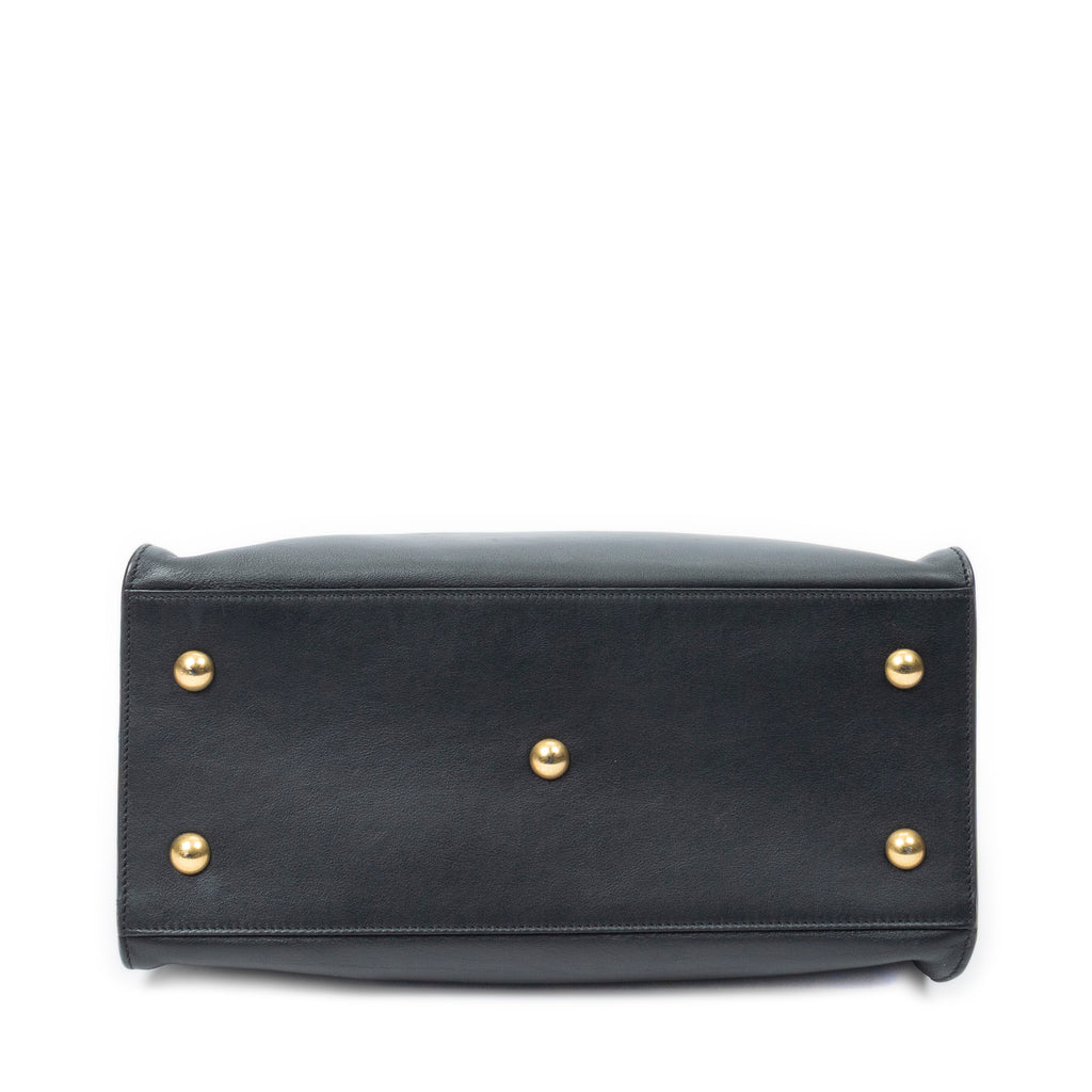 Shoulder Bag Small Classic Y Cabas Black Calfskin Leather