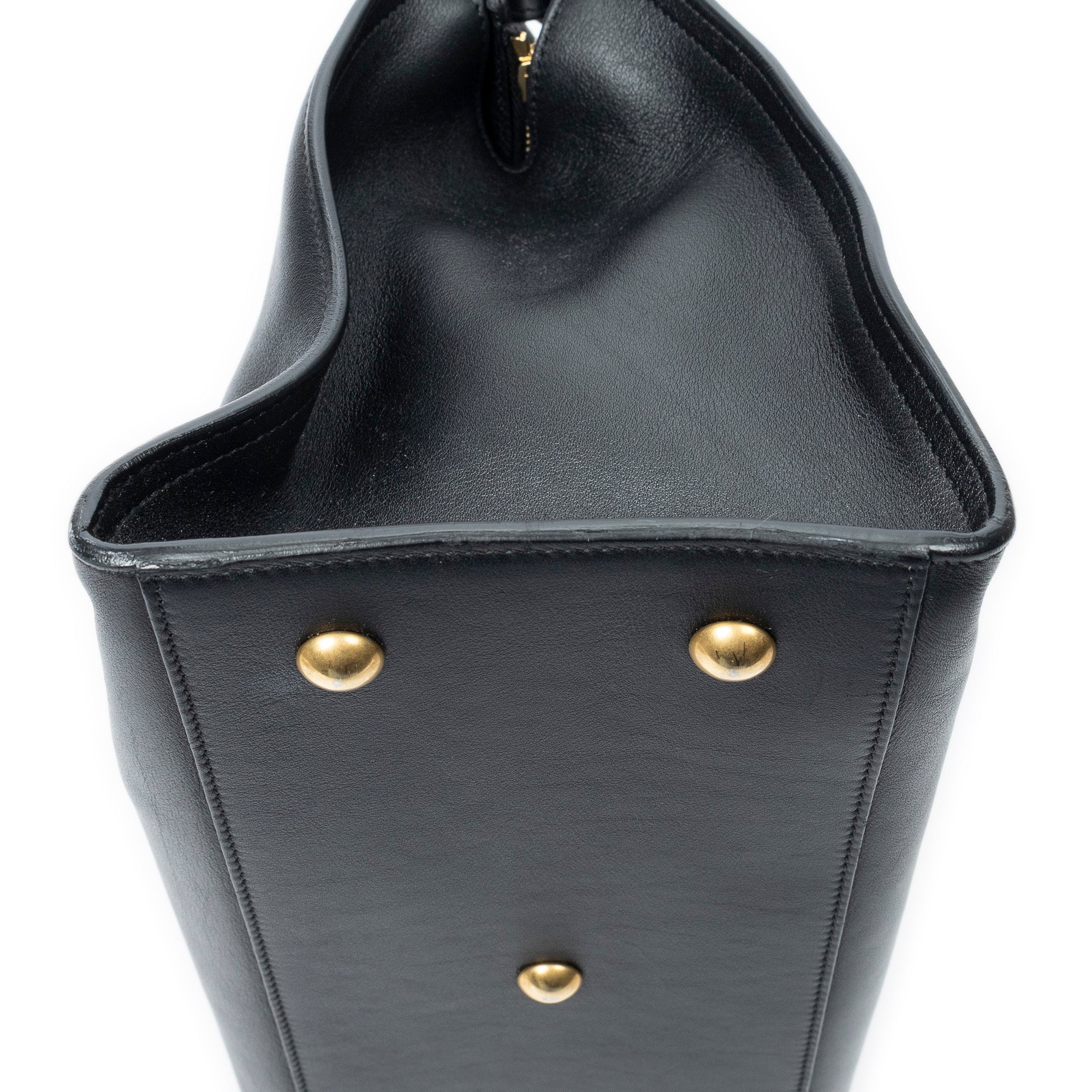 Shoulder Bag Small Classic Y Cabas Black Calfskin Leather