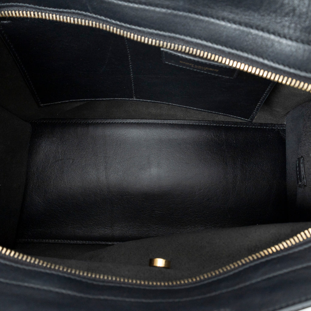 Shoulder Bag Small Classic Y Cabas Black Calfskin Leather