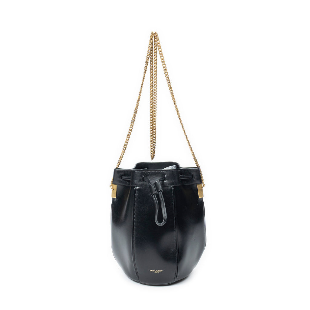 Shoulder Bag Small Talitha Bucket Bag Black Calfskin Leather
