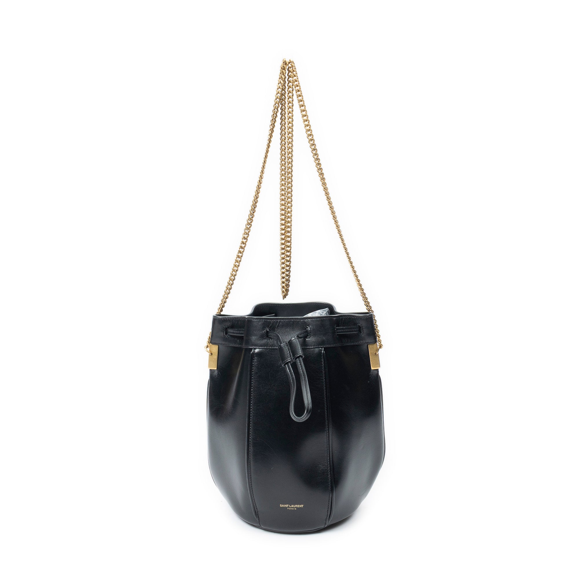 Shoulder Bag Small Talitha Bucket Bag Black Calfskin Leather