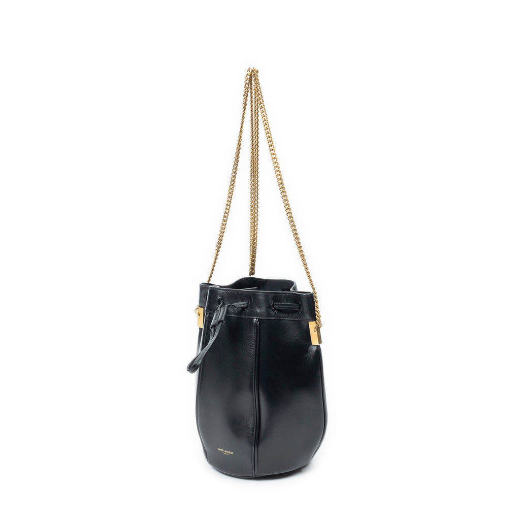 Shoulder Bag Small Talitha Bucket Bag Black Calfskin Leather