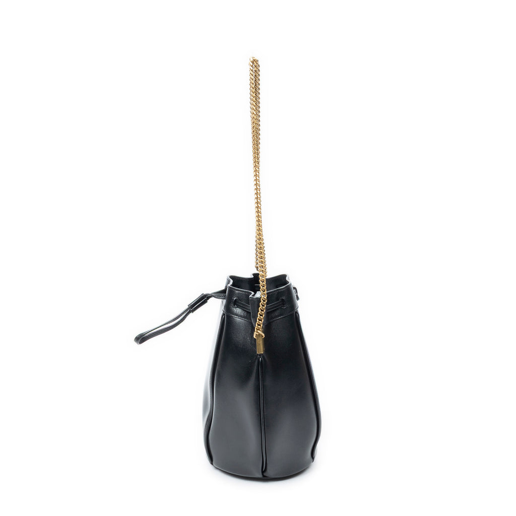 Shoulder Bag Small Talitha Bucket Bag Black Calfskin Leather