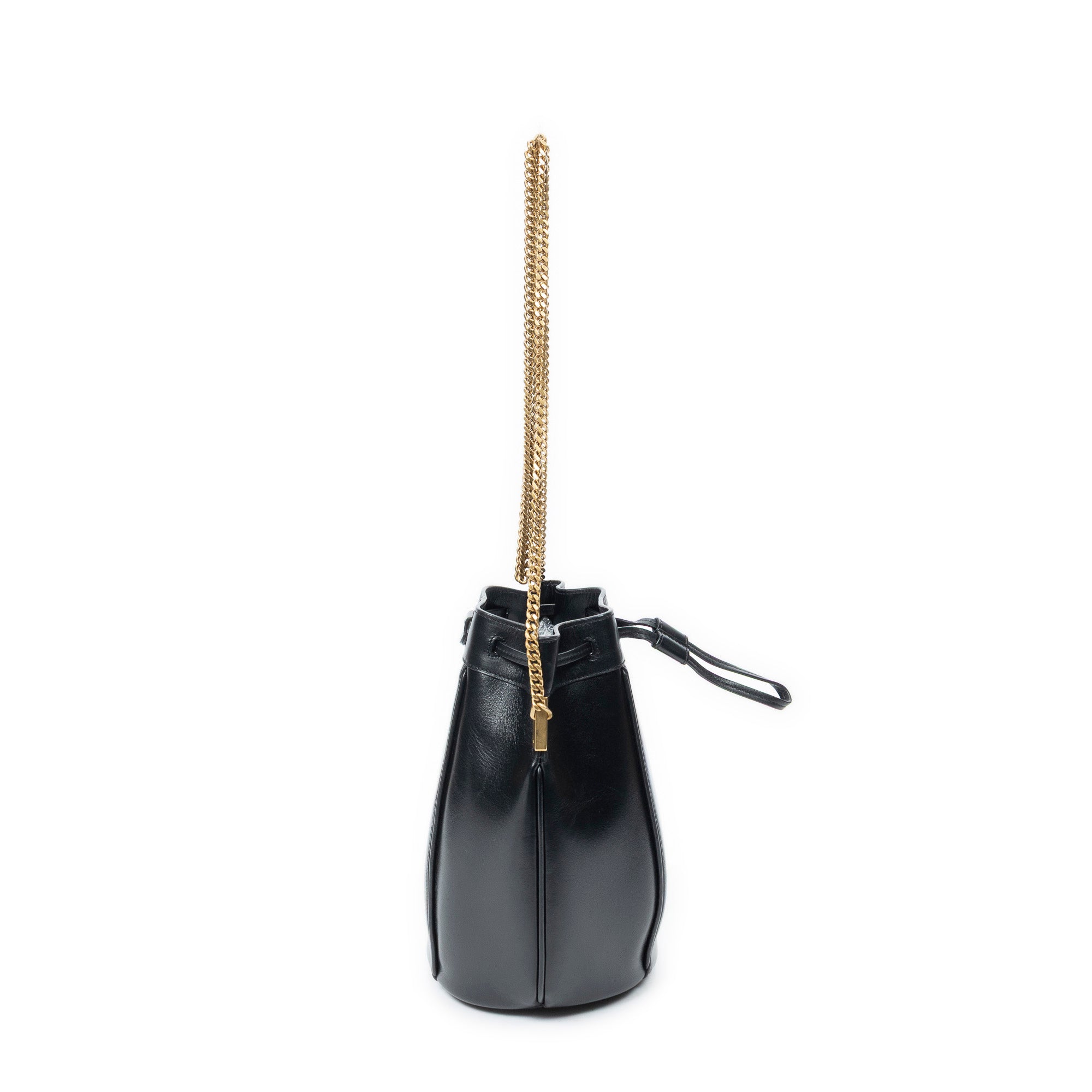 Shoulder Bag Small Talitha Bucket Bag Black Calfskin Leather