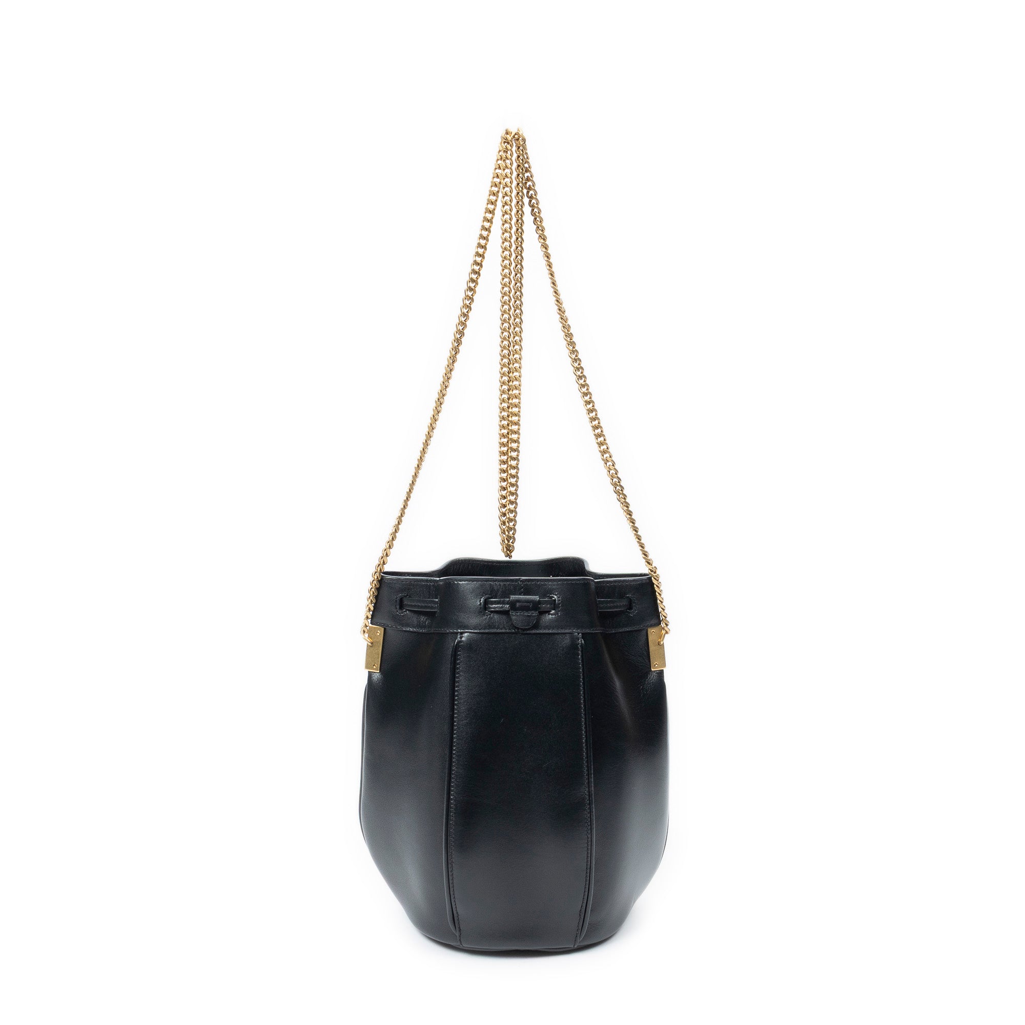 Shoulder Bag Small Talitha Bucket Bag Black Calfskin Leather