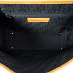 Shoulder Bag Vintage Flap Top Handle Black Woven Coated Canvas