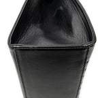 Shoulder Bag Vintage Trapezoid Top Handle Flap Black Chevron Quilted Calfskin Leather