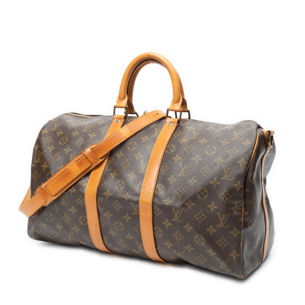 Travel Bag Keepall Bandouliere 45 Brown Monogram Canvas