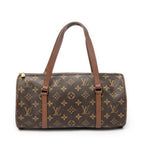 Handbag Papillon 30 Brown Monogram Canvas