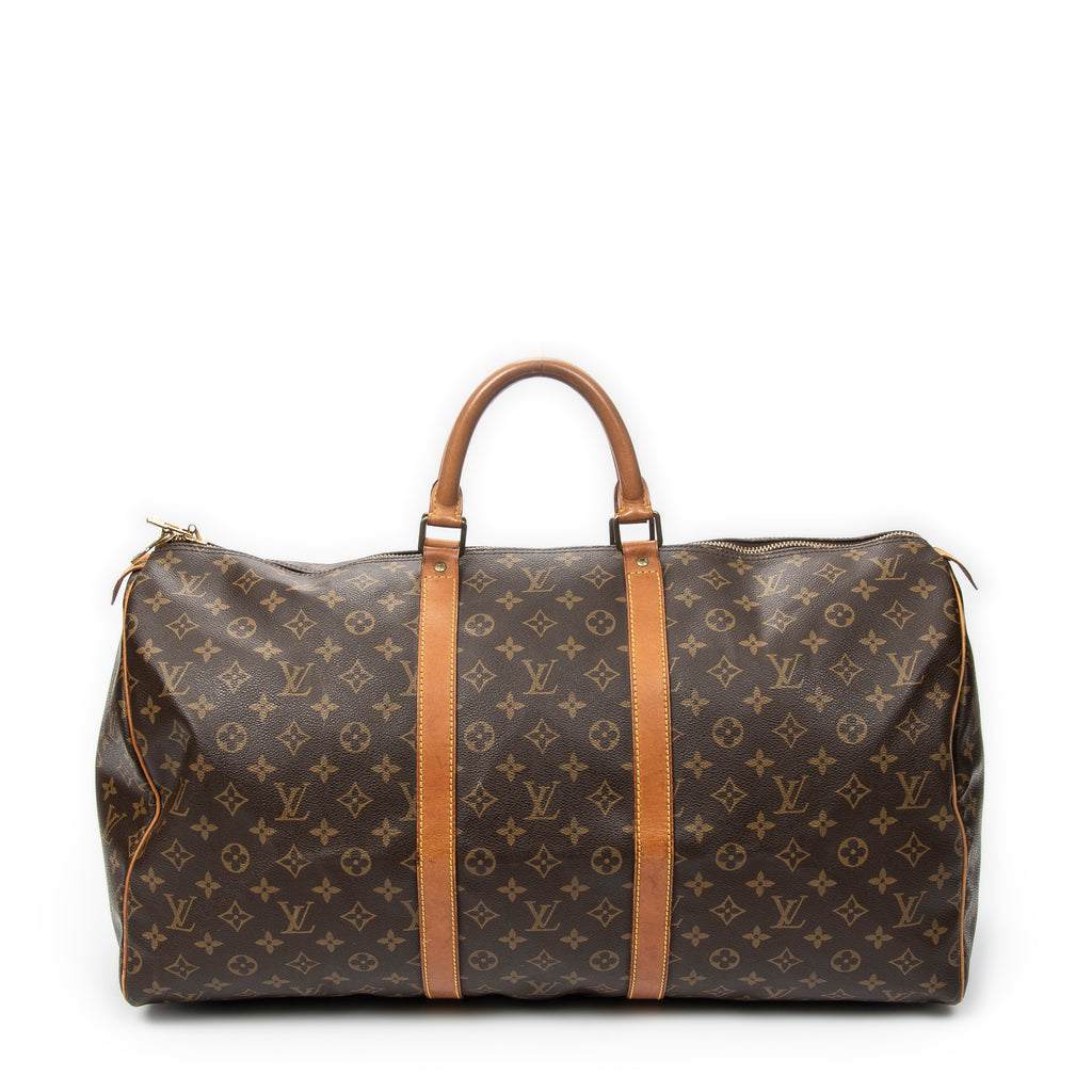 Travel Bag Keepall 55 Brown Monogram Canvas