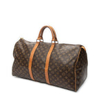 Travel Bag Keepall 55 Brown Monogram Canvas