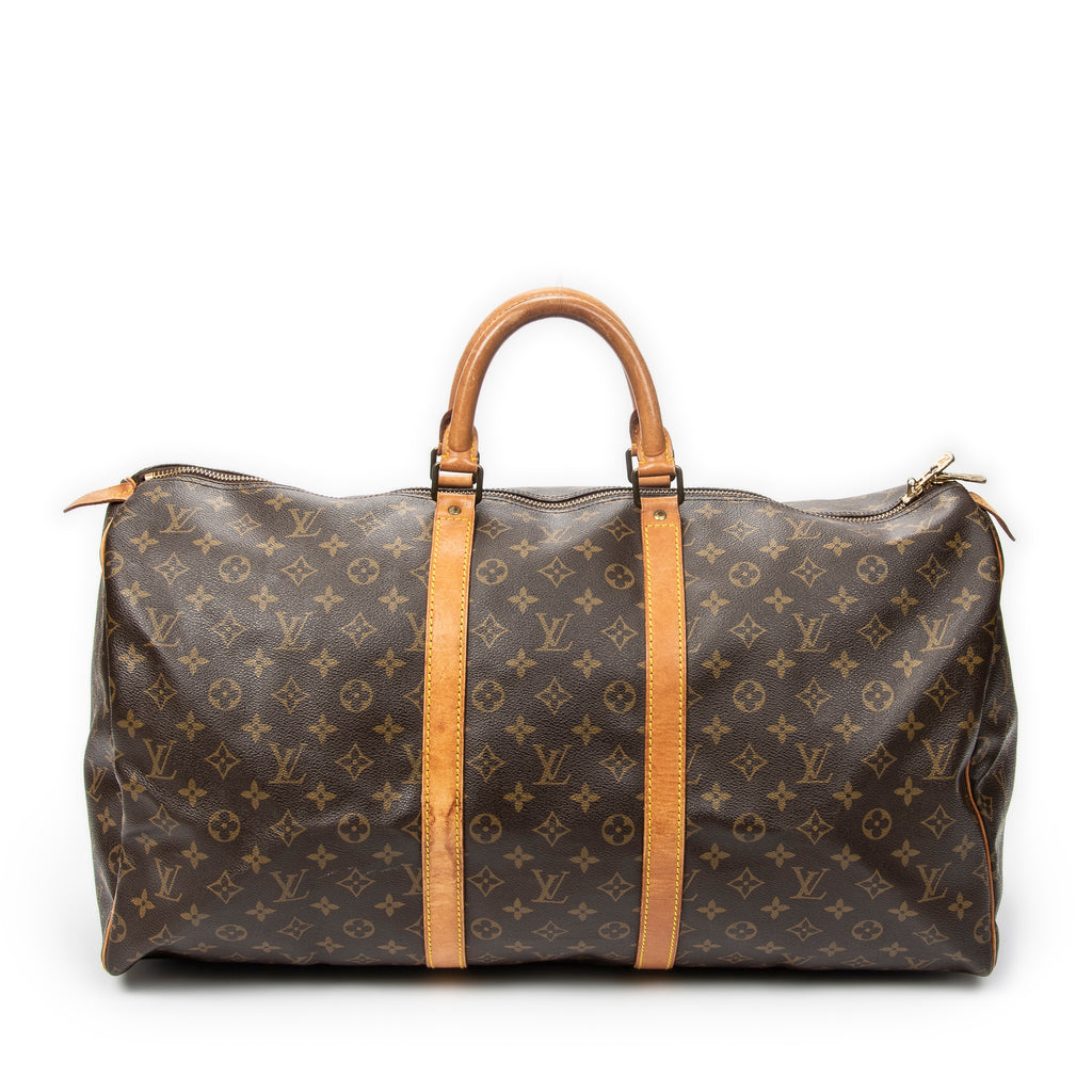 Travel Bag Keepall 55 Brown Monogram Canvas