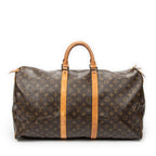 Travel Bag Keepall 55 Brown Monogram Canvas