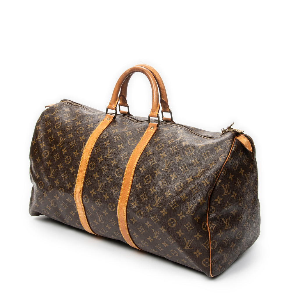 Travel Bag Keepall 55 Brown Monogram Canvas