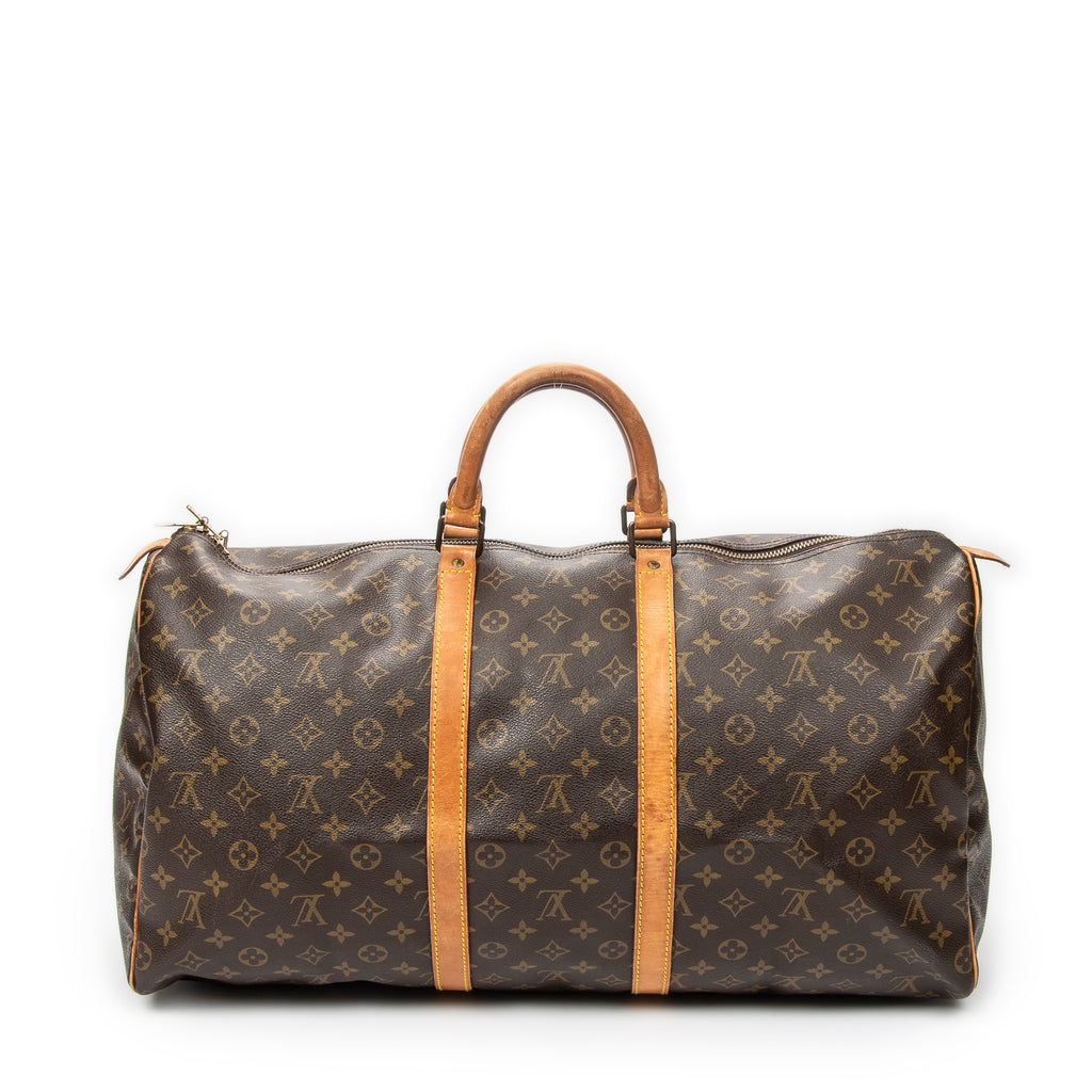 Travel Bag Keepall 55 Brown Monogram Canvas