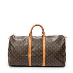 Travel Bag Keepall 55 Brown Monogram Canvas