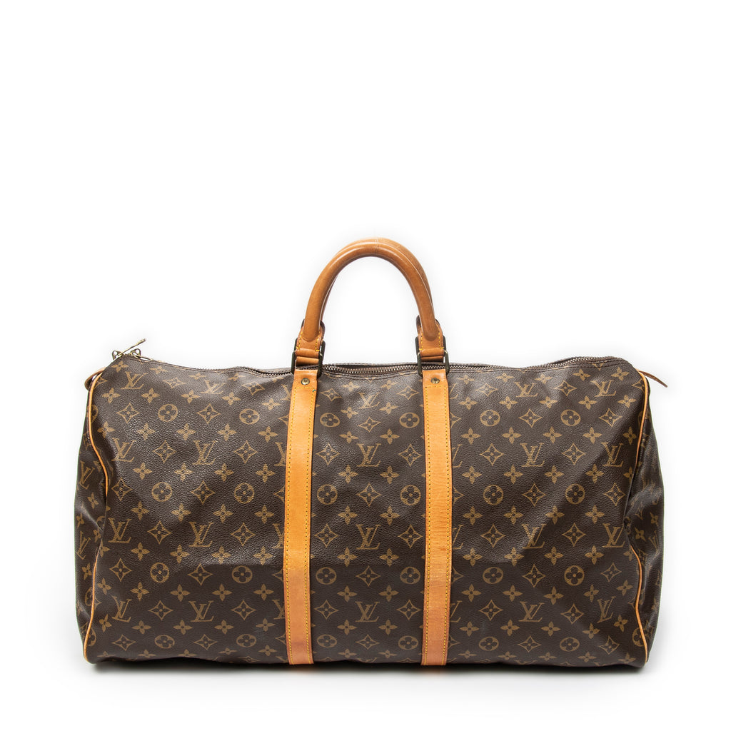 Travel Bag Keepall 55 Brown Monogram Canvas