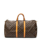 Travel Bag Keepall 55 Brown Monogram Canvas